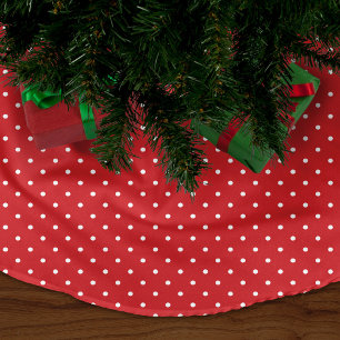 Rode Schattigee polka stippen Fleece Kerstboom Rok