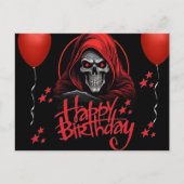 Rode schedel briefkaart (Voorkant)
