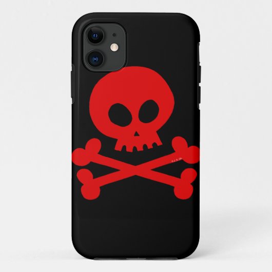 rode schedel Case-Mate iPhone case (Achterkant)