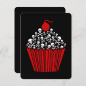 +{ Rode schedel cupcake }+ Kaart (Voorkant / Achterkant)