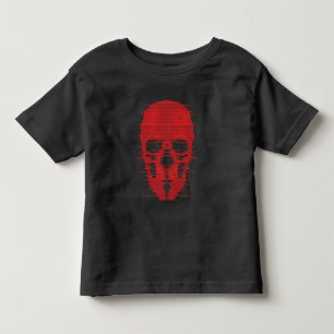Rode Schedel Glitch Kunst Kinder Shirts