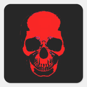 Rode schedel Sticker - Schedel Sticker - Bloedsche