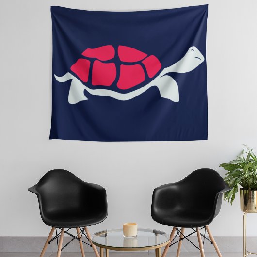 Rode schildpad wandkleed