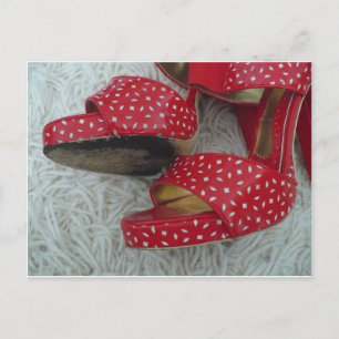 Rode schoenen briefkaart