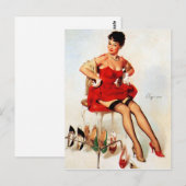 Rode schoenen omhoog briefkaart (Voorkant / Achterkant)