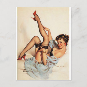 Rode schoenen Pin Up Briefkaart