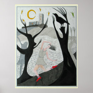 Rode schoenen poster