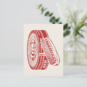 Rode schoenlak briefkaart (Staand voorkant)