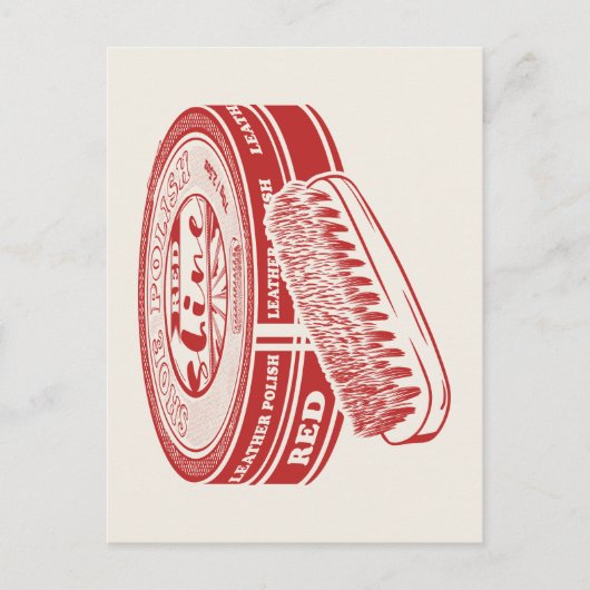 Rode schoenlak briefkaart (Voorkant)