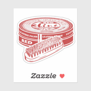 Rode schoenlak sticker