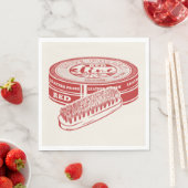 Rode schoenpoetsblik servet (Insitu)