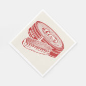 Rode schoenpoetsblik servet (Hoek)