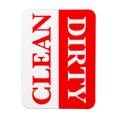 Rode Schone en Vuile Vaatwasser Magneet (Verticaal)