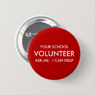 Rode School Vrijwilliger Ronde Button 5,7 Cm