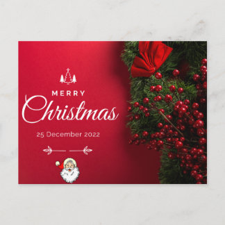 Rode schoonheid en minimalistische kerstkaart briefkaart