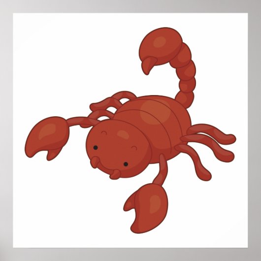Rode Schorpioen Illustratie Poster (Voorkant)