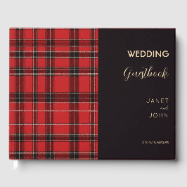 Rode Schotse Tartan bruiloft Gastenboek