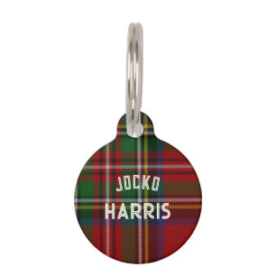 Rode Schotse Tartan Huisdierpenning