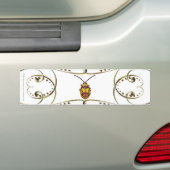 Rode schouderwets leder bumpersticker (Op auto)