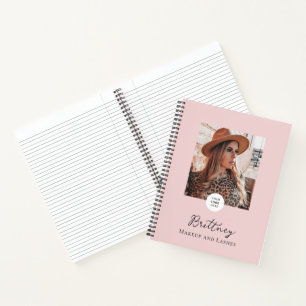 Rode Schrift Logo Foto Make-up Aanpasbaar Notitieboek