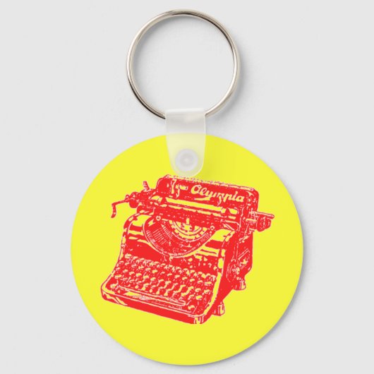 rode schrijfmachine sleutelhanger (Voorkant)