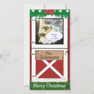 Rode Schuur Door Custom 1 Foto Vakantie Kaart