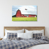 Rode schuur op boerderij print canvas (Insitu (Slaapkamer))