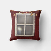Rode schuur raam & lichten Rustieke landelijke boe Kussen (Achterkant)