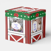 Rode Schuurdeur 5 Foto Aangepaste Gift / Favor Box Bedankdoosjes (Achterkant)