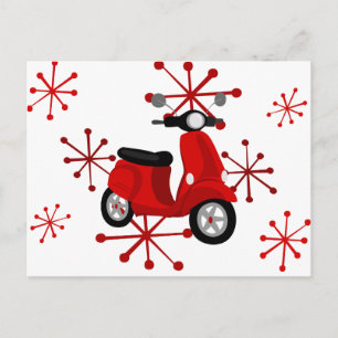 Rode scooter briefkaart