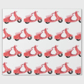 Rode scooter cadeaupapier (Vlak)