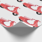Rode scooter cadeaupapier (Hoek)