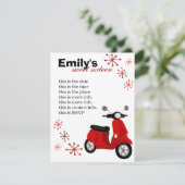 Rode scooter kaart (Staand voorkant)