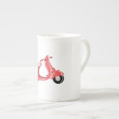 Rode scooter porselein kop (Voorkant rechts)