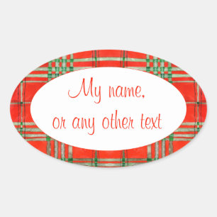 RODE SCOTT TARTAN Ovale Matte Stickers