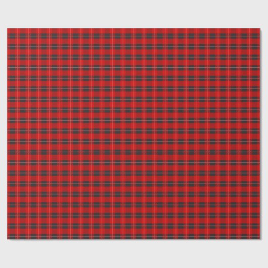 RODE SCOTTISH PLAID MATTE WRAPPING PAPIER (Vlak)