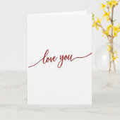 Rode Script Love You Kaart (Gele Bloem)