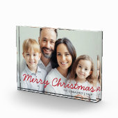 Rode Script Prettig Kerstmis Foto Blok (Rechts)
