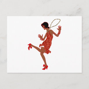 rode sequinzwarte flap briefkaart