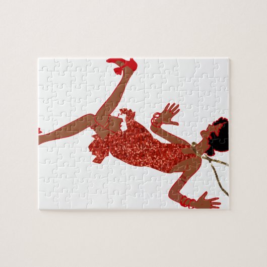 rode sequinzwarte flap legpuzzel (Horizontaal)