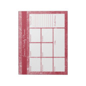 Rode Shimmer Aangepaste weekplanning en lijst uitv Notitieblok (Gedraaid)