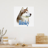 Rode Siberische Husky Poster (Keuken)