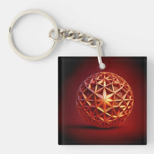 Rode Sierpinski Gasket Fractal Sleutelhanger