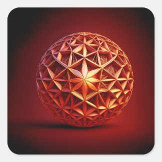 Rode Sierpinski Gasket Fractal Vierkante Sticker