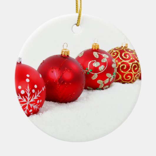 Rode sierplanten keramisch ornament (Voorkant)