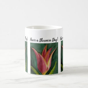 Rode Sinaasappels Tulp Waterverf Flower Koffiemok