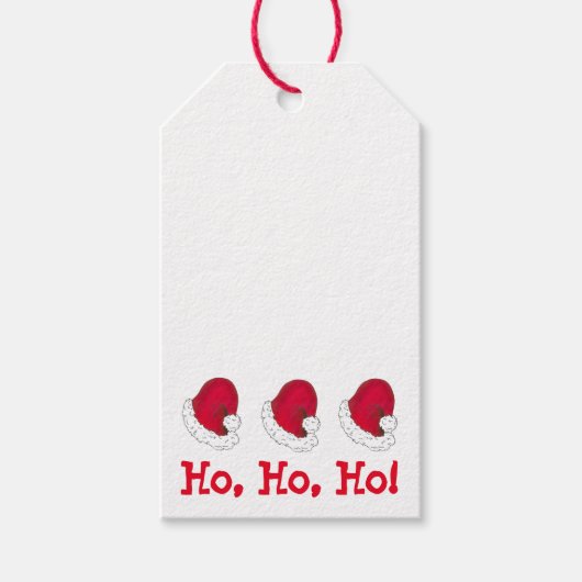 Rode Sinterklaas Pet Prettige feestdagen Kerstmis Cadeaulabel (Voorkant)