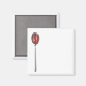 Rode siroop in zilveren lepel magneet (Voorkant / Achterkant)