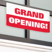 Rode sjabloon grand opening business banner (Buitenkant Gebouw)
