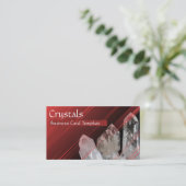 Rode Sjabloon met White Quartz Crystals Visitekaartje (Staand voorkant)